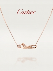 Cartier Cartier Panth è re Cheetah Collection Rose Gold Saffroy Diamond Women's Necklace