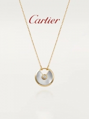 Cartier Amulette Rose Gold Diamond Gemstone Small Women's Necklace