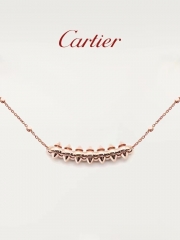 Cartier Clash Collection Medium Rose Gold Garnet Rivet Necklace