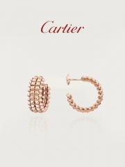 Cartier's official flagship store Clash series rose gold double ring rivet earrings