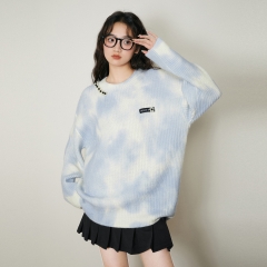 Gradient sweater female autumn spring 2023 new top design casual knitwear