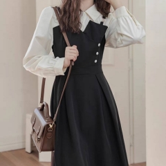 Autumn women's 2023 new French long sleeved dress with a high-end and slimming look