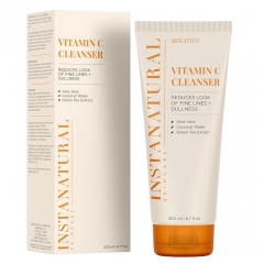 InstaNatural Vitamin C Cleanser Face Wash, Brightens and Reduces Signs of Aging, Fine Lines and Uneven Texture, with Coconut Water and Aloe Vera, 6.7 FL Oz